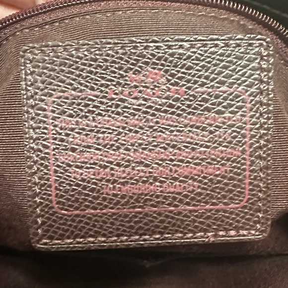 Coach Burgundy/Wine Metallic Tote Bag - Picture 8 of 10